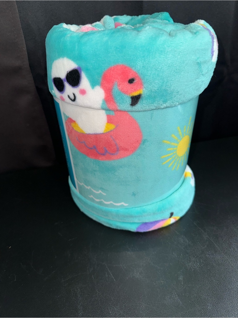 Summerween Turquoise Ghosts Ocean Vibes Sunshine Plush Throw 50x60 - Picture 3 of 4